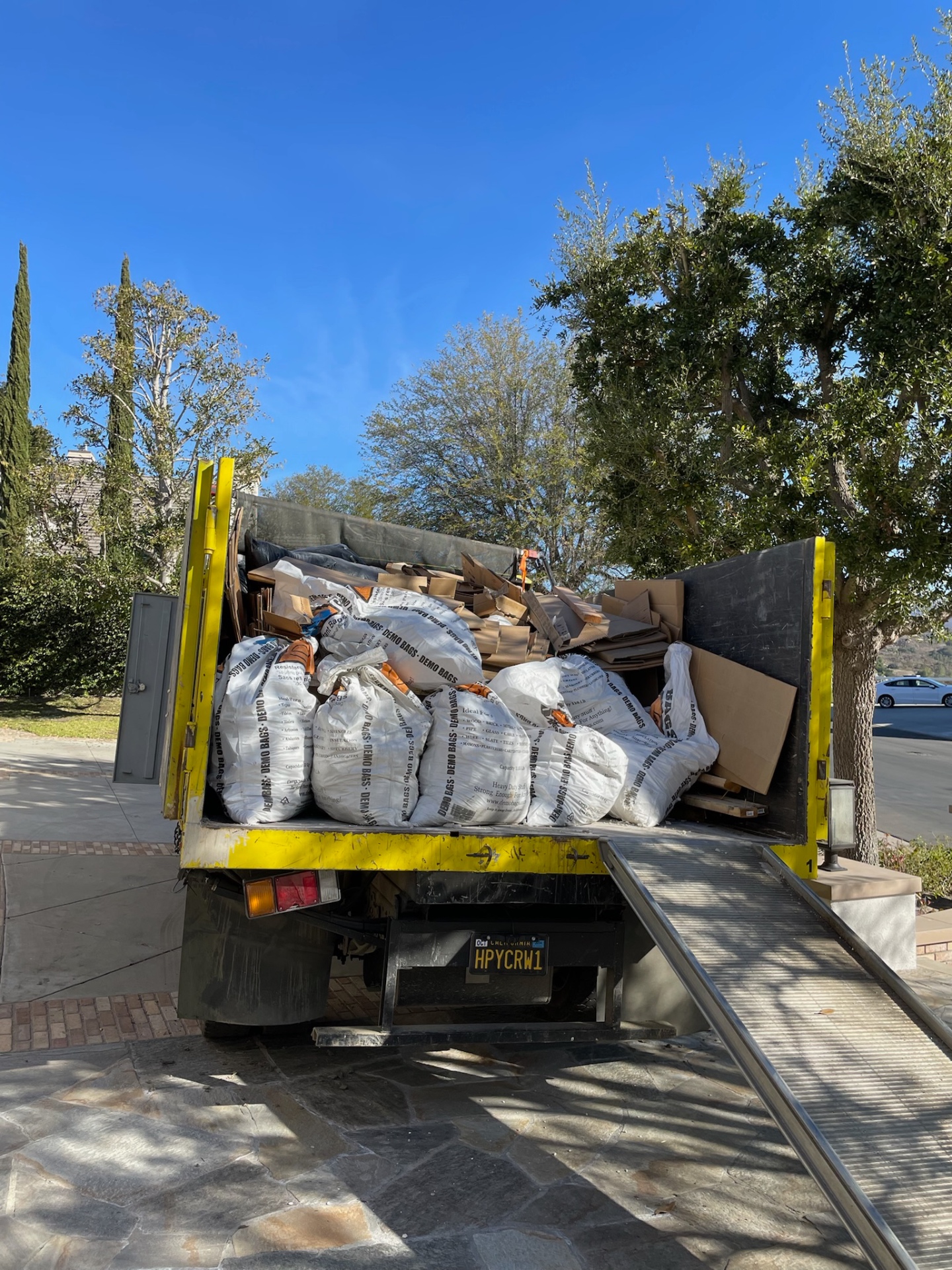 Demo bags loaded and hauled away in one trip
